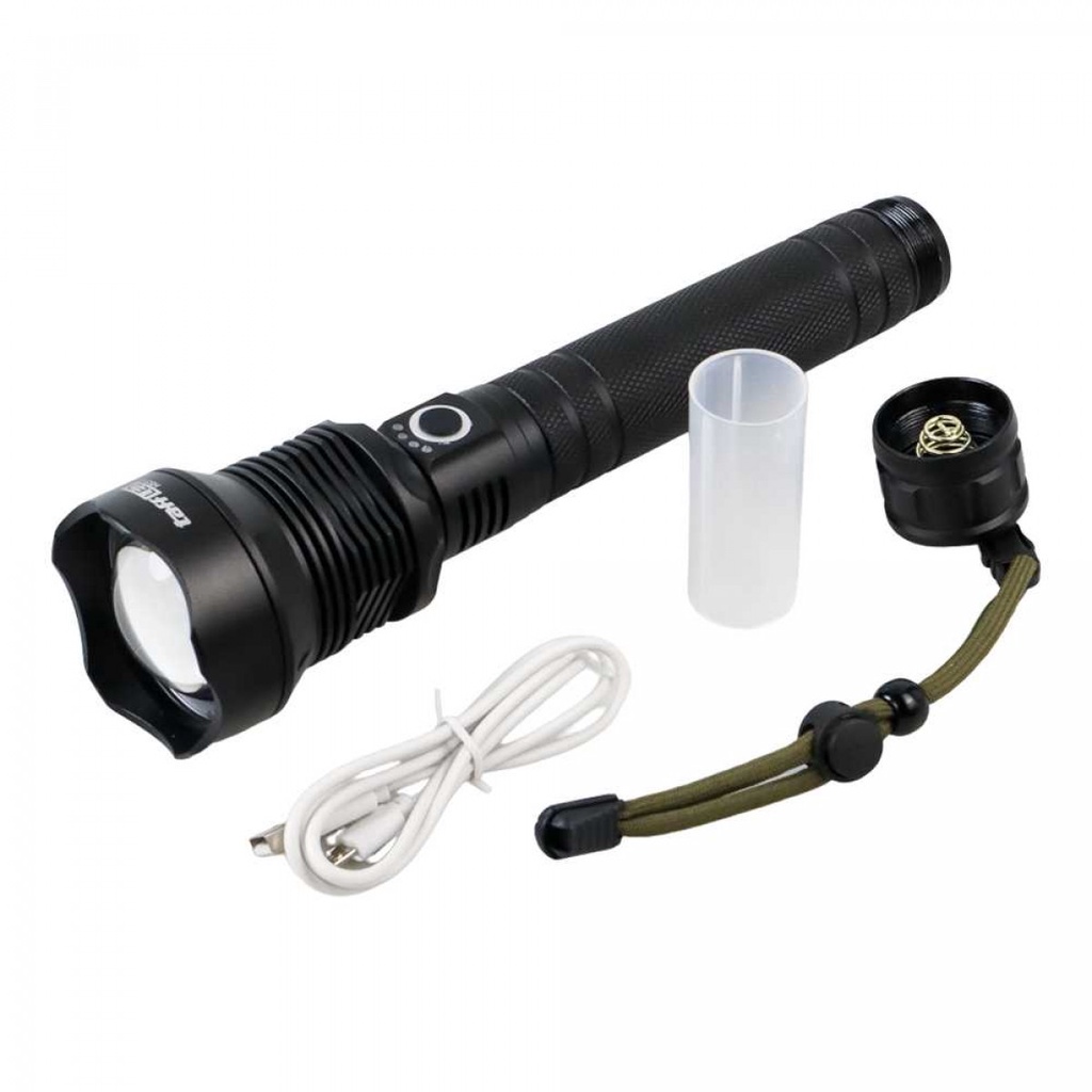 TaffLED Senter LED Jarak Jauh Long Range Zoom Recharger Waterproof