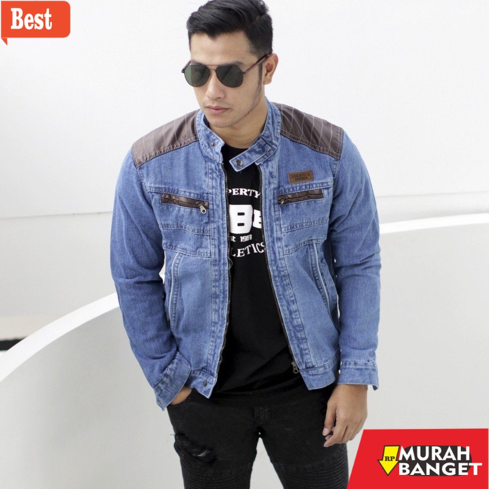 Jaket kulit pria terbaru- TURUN HARGA Jaket Jeans Pria FJ03 Rocafela Original - Jaket Jeans - Jaket 