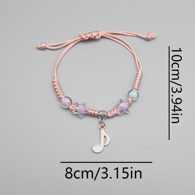 1 Pcs Gadis Dikepang Tali Gelang Musik Liontin Wanita Gelang Kerajinan Hadiah Ulang Tahun Aksesoris Fashion