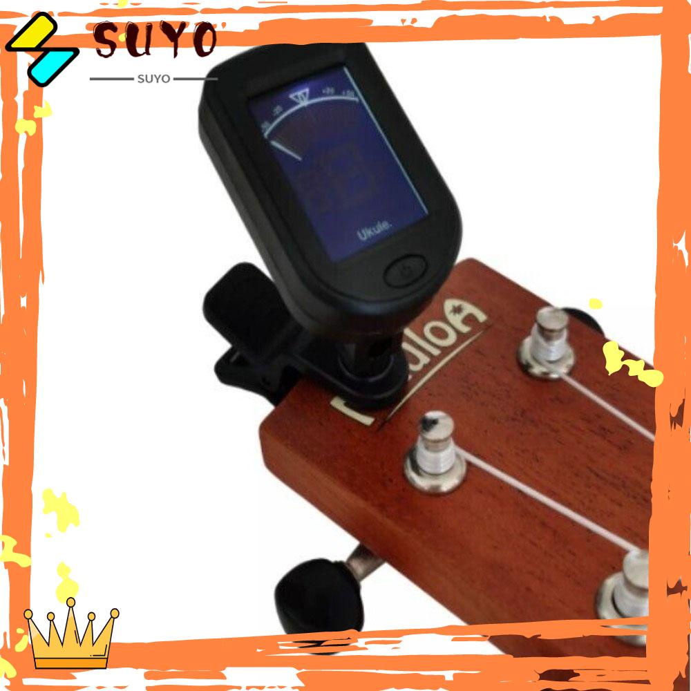 Suyo Digital Chromatic Alat Musik Tuner Aksesori Suku Cadang Gitar Aksesoris Tuner Elektrik