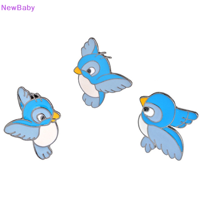 Newbaby 3PCS /Set Enamel Blue Bird Bros Bin Hewan Pin Jaket Kemeja Lencana Perhiasan Hadiah ID