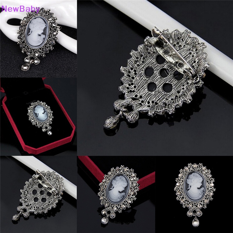 Newbaby Hot Vintage Cameo Victorian Style crystal Pesta Pernikahan Wanita Liontin Bros Pin ID