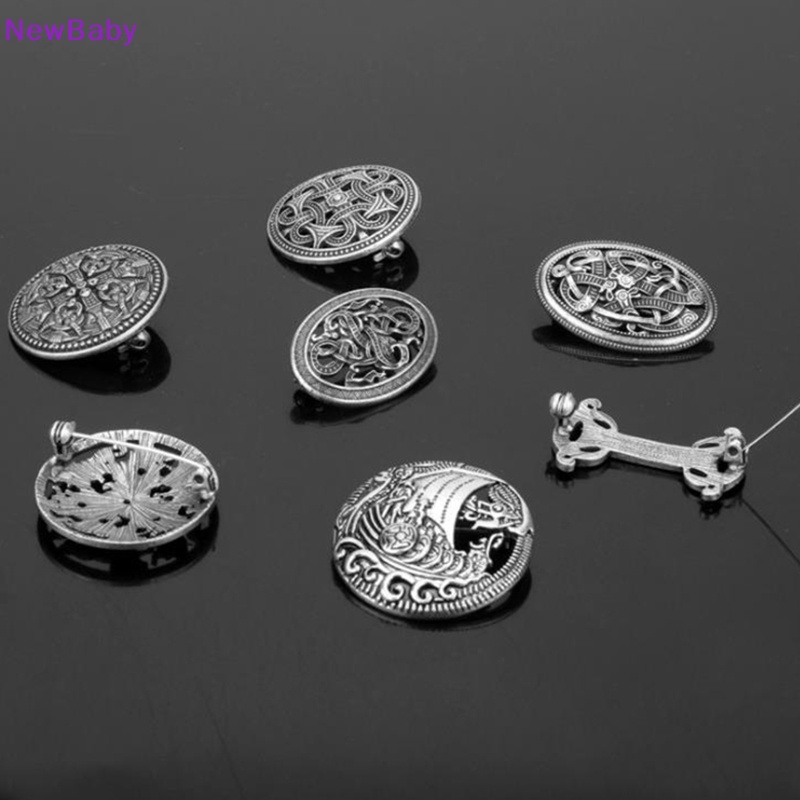 Newbaby 1PC Medieval Viking Perisai Bros Pin Jubah Selendang Pin Celtic Norse Jewellery ID