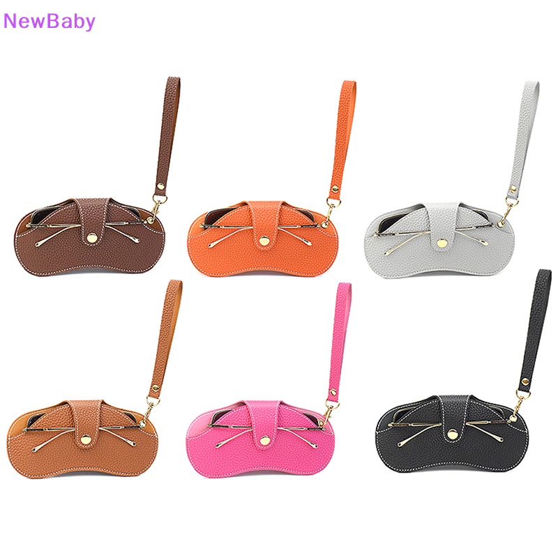 Newbaby Kesederhanaan Baru Snap Glasses Case PU Leather Eye Glasses Wadah Penutup Kacamata Portabel Kotak Penyimpanan Kacamata Ultra-Tipis Case ID