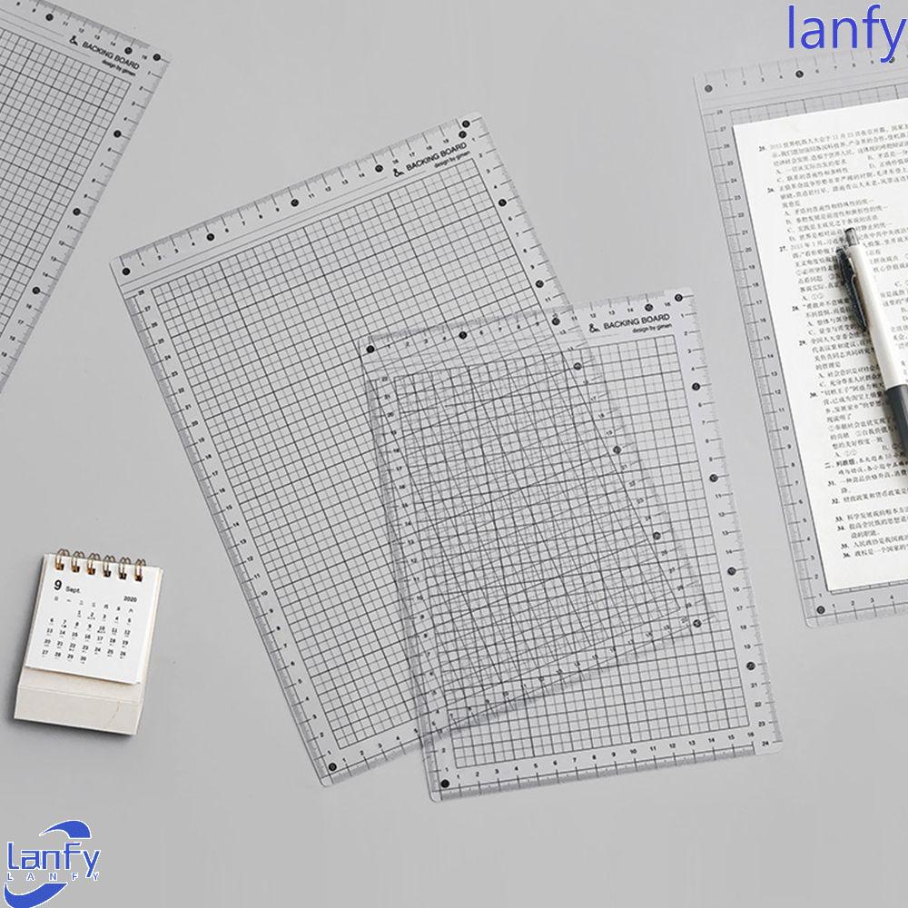 Lanfy Papan Penggaris Tahan Air Tahan Lama Reuseable Drafting Perlengkapan Ukur Alat Tulis Siswa Transparan Sekolah Alas Tulisan