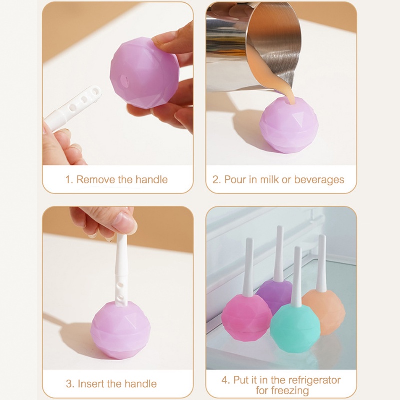 [Fitur] Kreatif Lolipop Es Hoki Cetakan Musim Panas Jus Kopi Batu Membuat Cetakan Susu Krim Icy Sphere Freezing Cup Mudah-demoulding Ice Ball DIY Tray