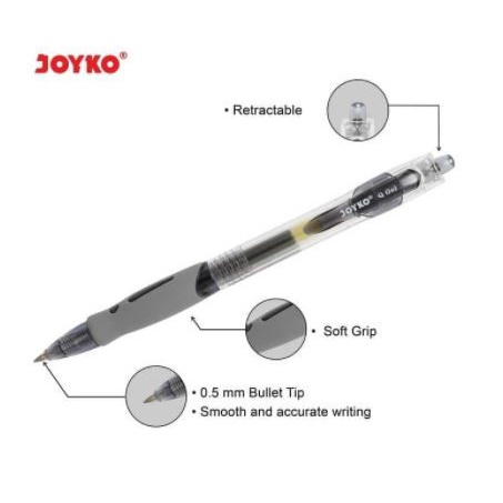 

Pulpen / Bolpen Gel Pen Pena Jel Joyko GP-265 Q Gel - Hitam