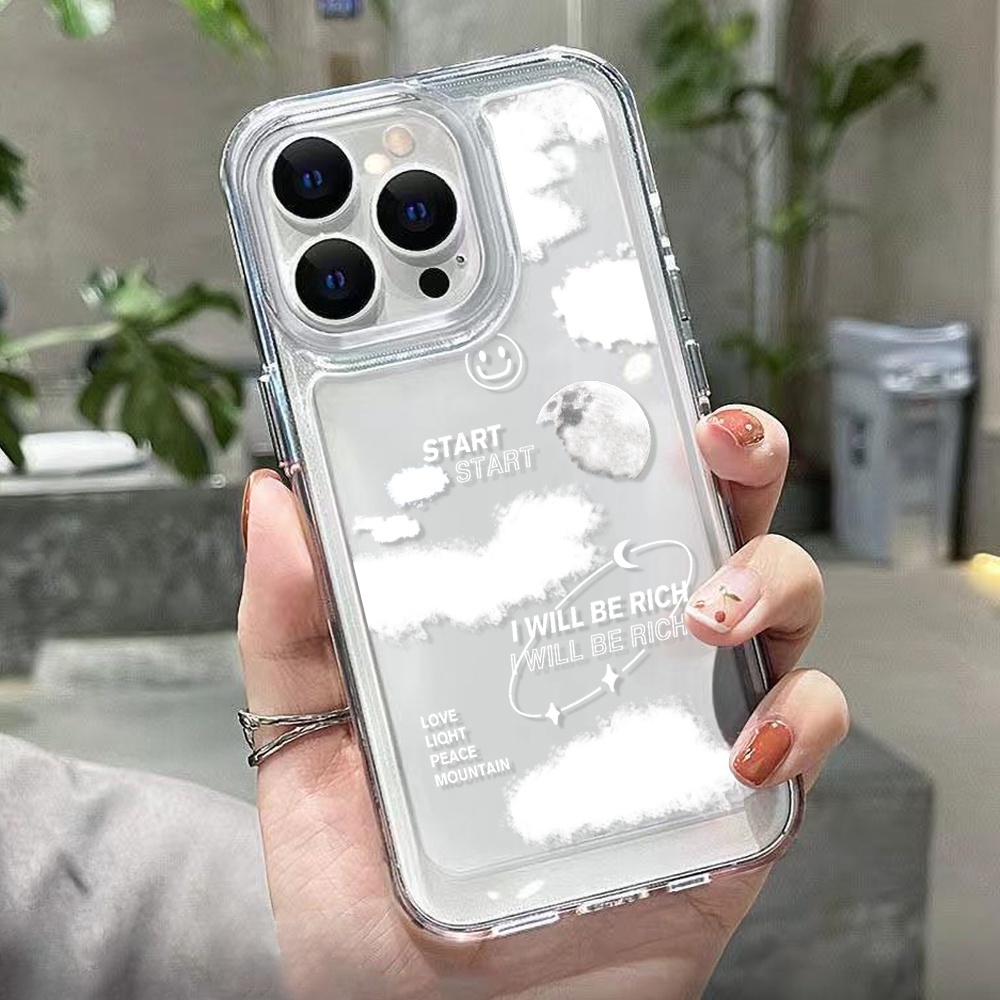 Dream Cloud Case Untuk Samsung A11 EU A12 A13 A14 A10 A10S A20 A21 A22 A23 A20S A30 A02 A03 A50 A51 A52 A53 A54 A31 A32 A33 A34 A04 A73 A72 A71 S10 Akrilik Space TPU Penutup Belakang