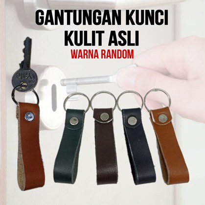 Gantungan Kunci Kulit Sapi ASLI Keychain Motor Mobil Rumah Random Key Chain Tebal Leather Ring Original Handmade Premium Souvenir