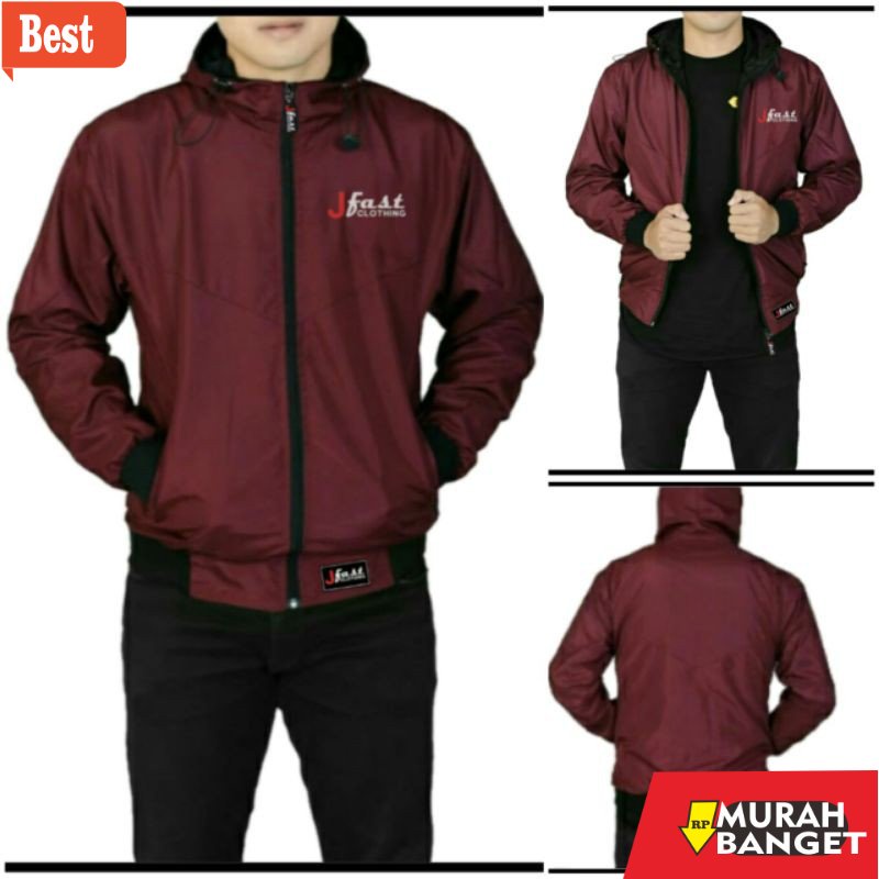 Jaket parasut pria terbaru- Jaket Parasut Pria Windrunner Running Original