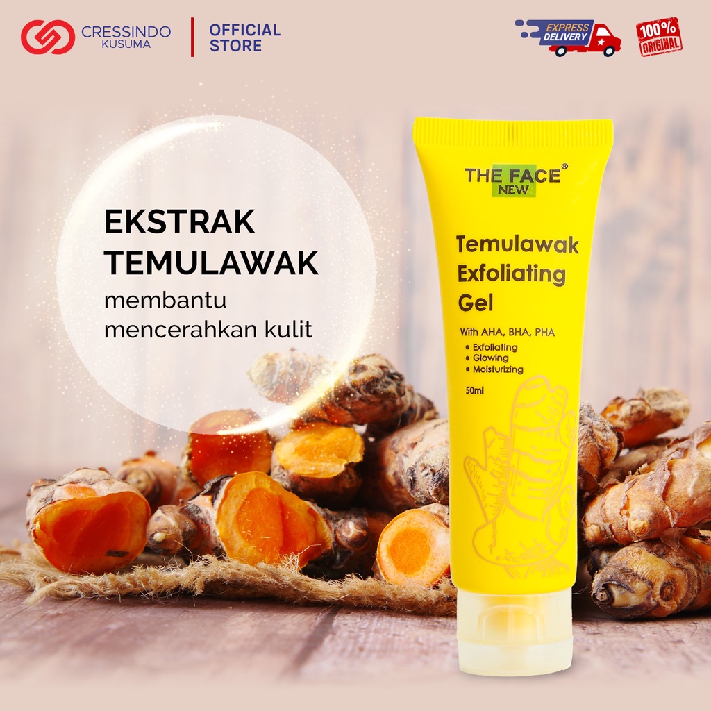 [BPOM] THE FACE Temulawak Exfoliating Gel 50ml / AHA BHA PHA - Mencerahkan dan Mengangkat sel kulit mati