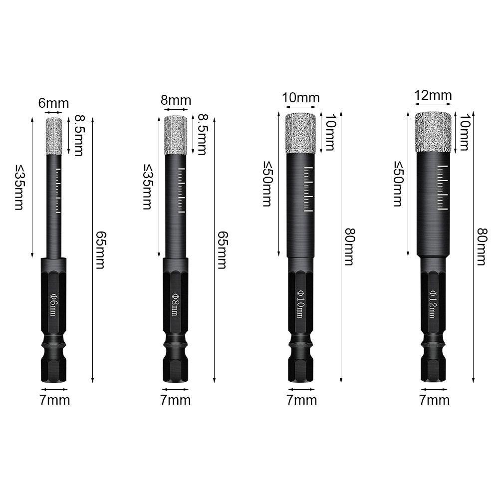 Populer Mata Bor Kering Pemotong Hole Saw Efisiensi Tinggi Bor Berlian Hex Handle Mata Bor Ubin Untuk Untuk Granit