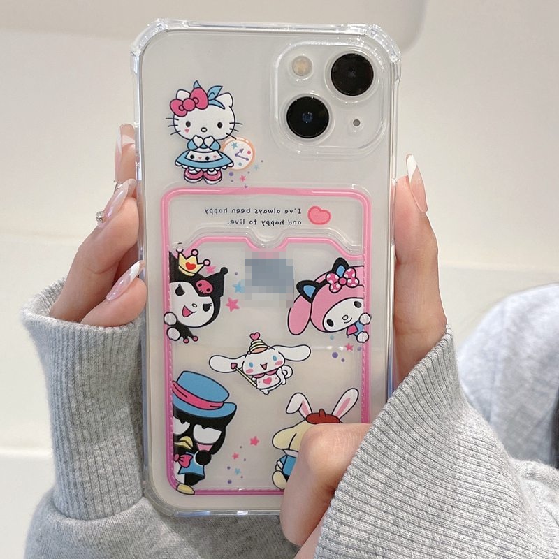 Card Case Melody &amp; Hello Kitty Soft Case HP iP iPhone 14 13 12 11 Pro X XS XR Max 7 8 + Plus Girl Woman FTD Casing Apple