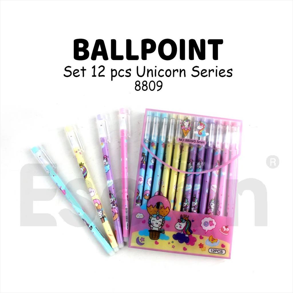 

12pcs Pulpen Gel Unicorn Set 8809 / 1pak Pulpen Gel Fancy