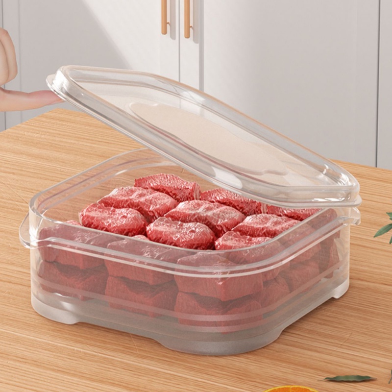 [Unggulan] Alat Penyimpanan Barang Praktis/Kotak Pengawet Daging Beku Tahan Panas Sealed Storage Case/Veggie Fruit Fresh-keeping Bin/Wadah Berpendingin Makanan