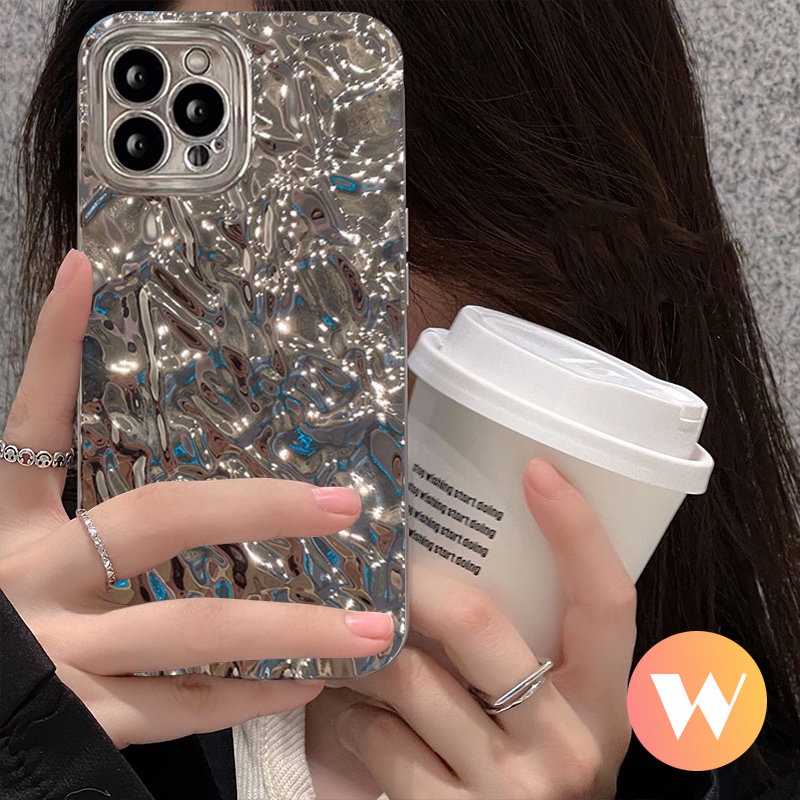 Casing Plating Electroplate Mewah Untuk Redmi 9C A2+ 9T A1+ 12C 9A 10A A1 A2 10 9 Redmi Note 11s 9 10s 9s 10 11 811 Pro POCO X3 NFC Pro Ins Penutup Belakang Batu Kerut Silver Canggih