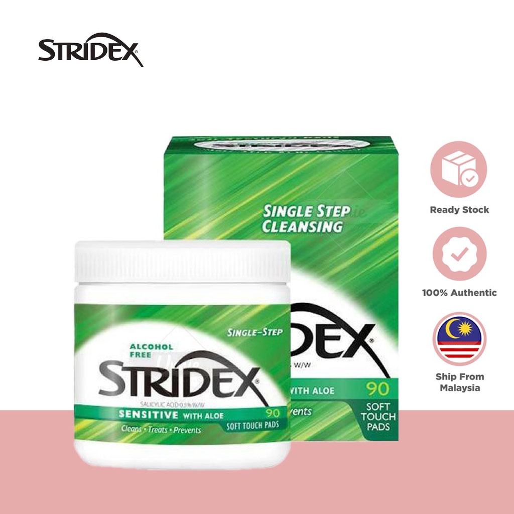 STRIDEX Salicylic Acid 0.5% Acne Control Alcohol Free Soft Touch 55 Pads Makeup Remover Deep Cleansing