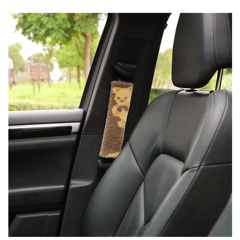 Pelindung Bahu Sabuk Pengaman Mobil, car creative bear seat belt protector