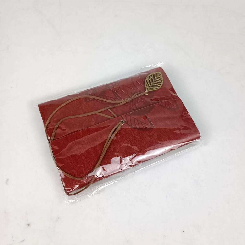 

klm Buku Catatan Binder Kulit Retro Leaf Kertas A5 185 x 130 mm