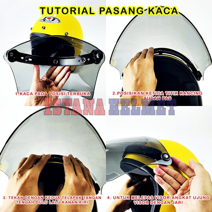 KACA HELM ZEUS INJAK 380 385 386 388A RETRO VISOR CLEAR
