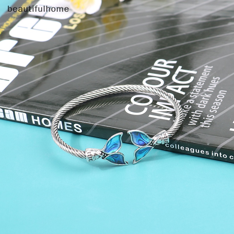 {beautifulhome} Gelang Bangle Vintage Abalone Shell Mermaid Tail Untuk Wanita Gelang Couple.