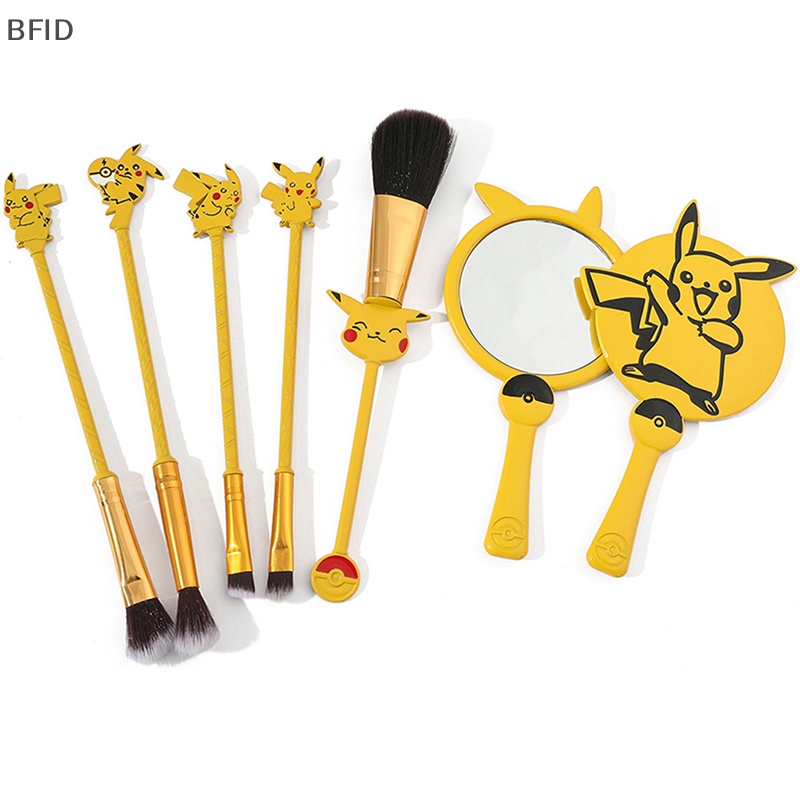 [BFID] 1set Pikachu Makeup Brushes Set Kosmetik Foundation Blush Alat Make Up Kecantikan [ID]