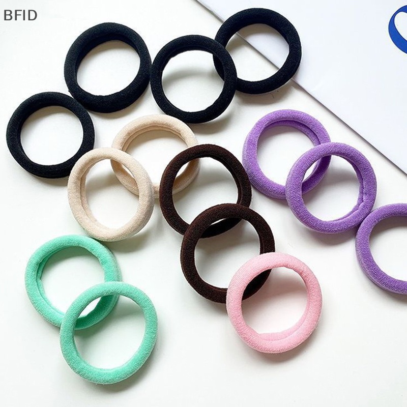 [BFID] 20buah /Box Cincin Handuk Kaleng Elastis Tinggi Mulus Sederhana Warna Solid Cincin Rambut Ponytail Holder Tali Rambut Aksesoris Rambut [ID]