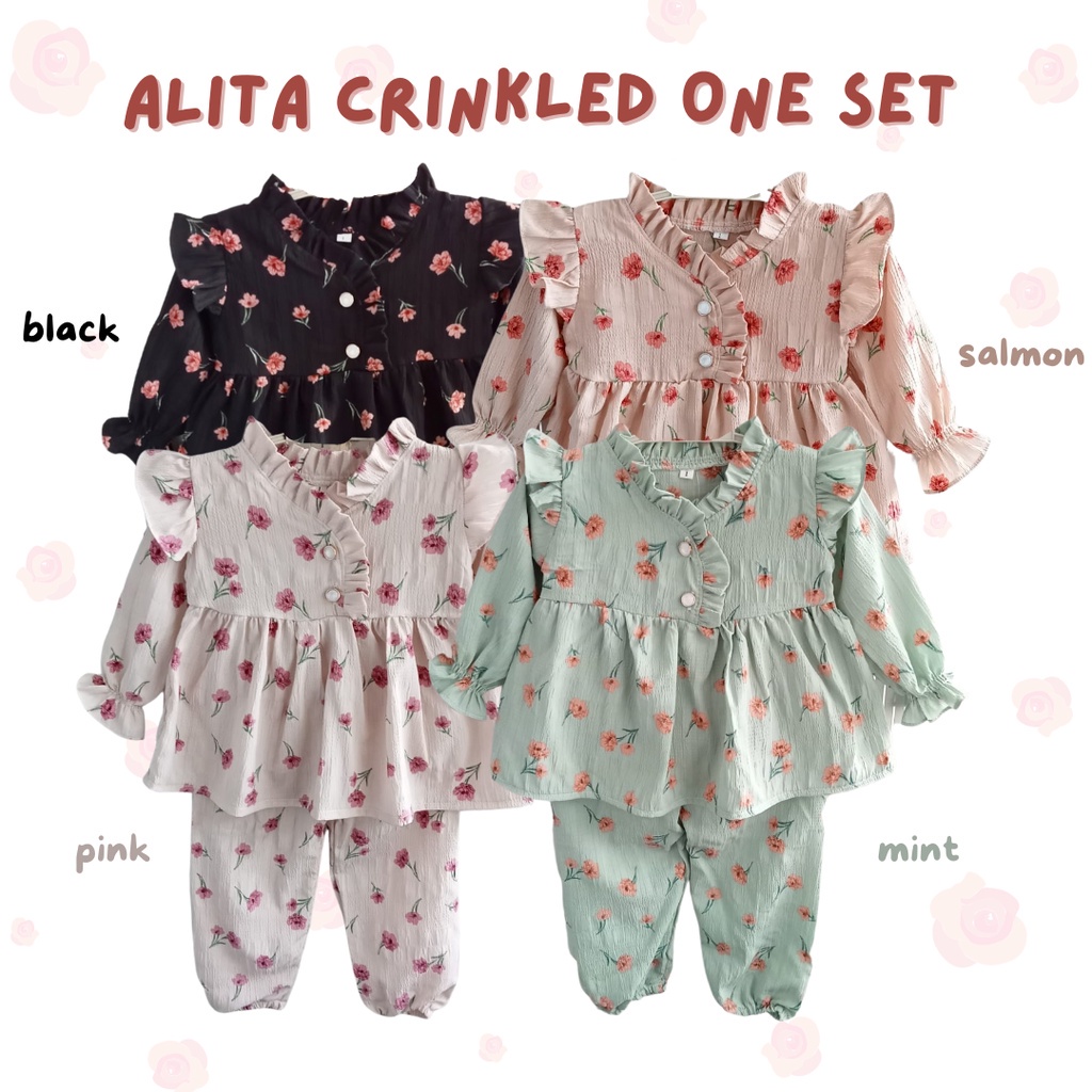 setelan anak perempuan 1 2 3 tahun baju anak perempuan one set tunik anak balita cewek 6 12 bulan JO