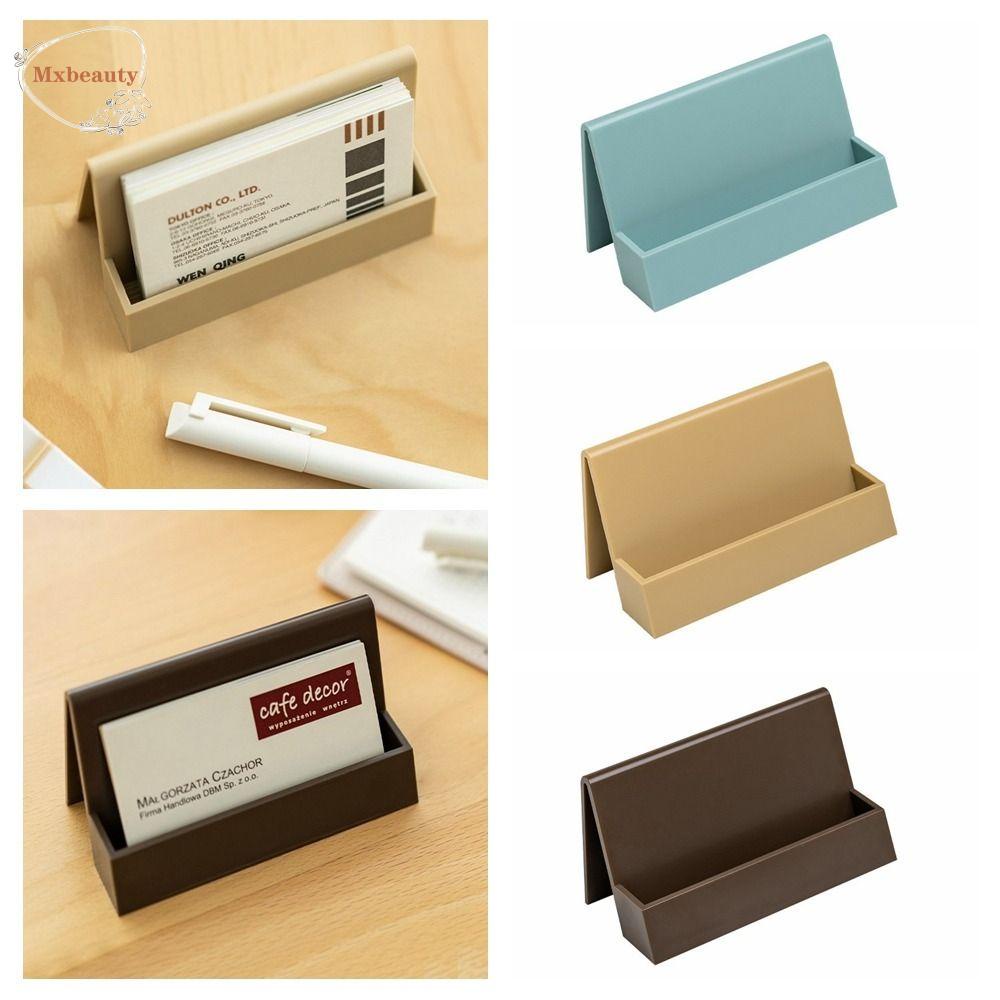 Mxbeauty Holder Kartu Nama Fashion Plastik Non-slip Inclined Card Holder Kotak Pajangan Kartu Untuk Aksesoris Untuk Meja