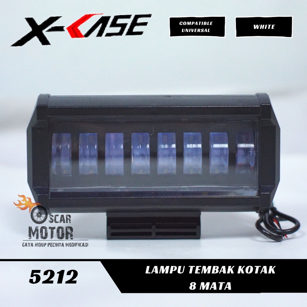 LAMPU TEMBAK SOROT LED BAR ANGEL EYES 8 LENSA 2D 3D LAMPU KANBUT FLOGLAMP MODEL DAYMAKER UNIVERSALTERANG LAMPU KOTAK HI LO XCASE 5212