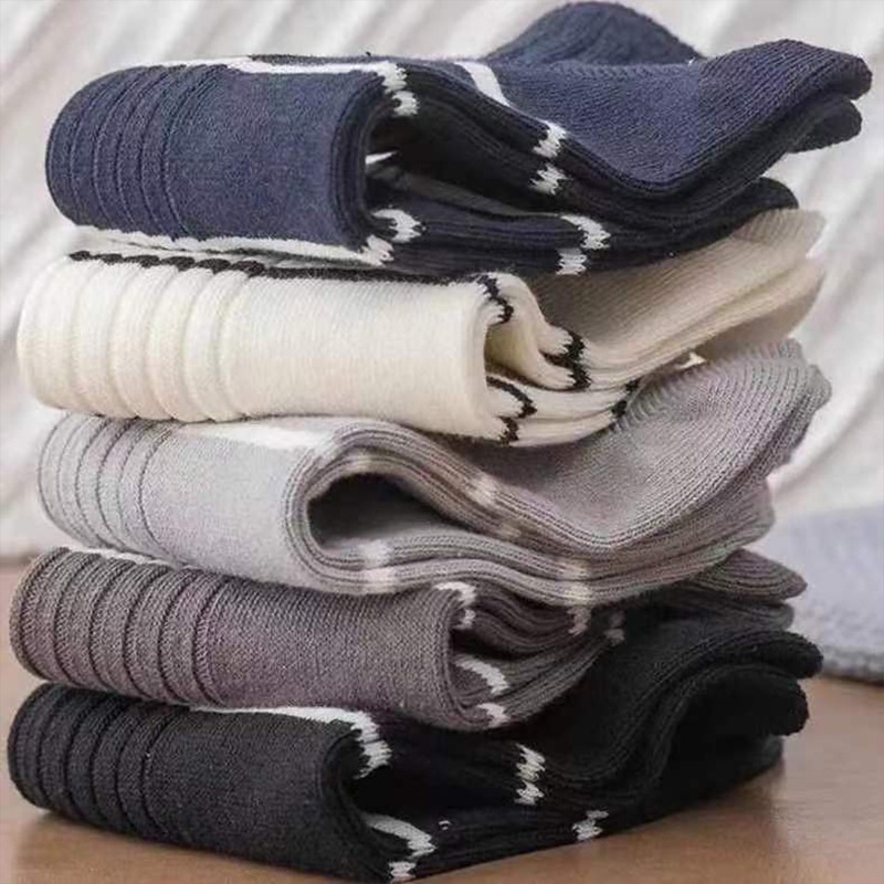 T&amp;Y Kaos Kaki Pria dan Wanita Kaos Kaki Ankle Motif Garis Kecil Kaos kaki Unisex Semata Kaki 6797 bahan Cotton Penyerap Keringat