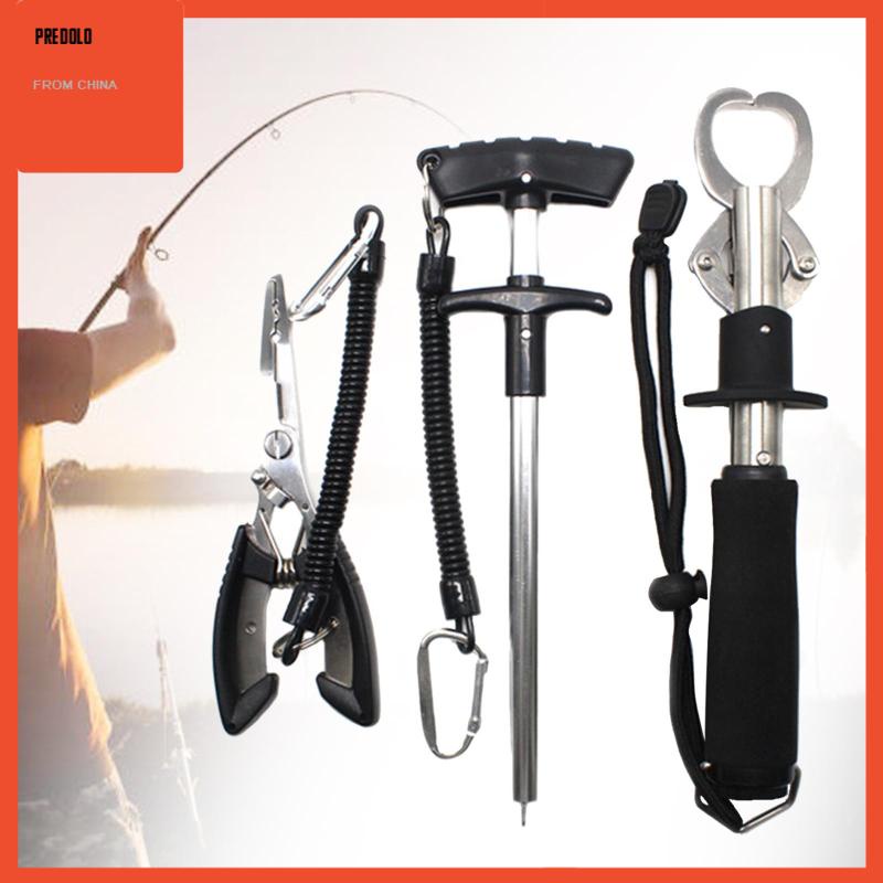 [Predolo] 3x Set Tang Pancing Portable Untuk Air Tawar Air Asin Alat Set Lip Gripper