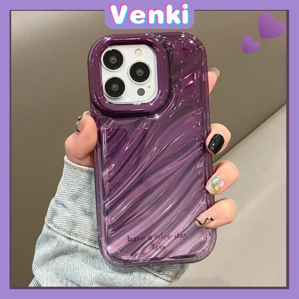 VENKI - Untuk iPhone 11 iPhone Case Laser Reflektif Bening Phone Case TPU Soft Shockproof Airbag Case Gradien Ungu Kompatibel dengan iPhone 14 Pro max 13 Pro max 12 Pro Max XR XS 7