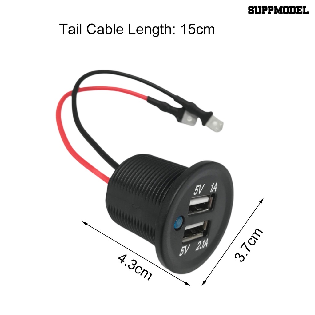 [SM]Fast Charging Dual USB Charger Output Stabil Plug Play Fiksasi Benang Charger Motor Untuk Perahu