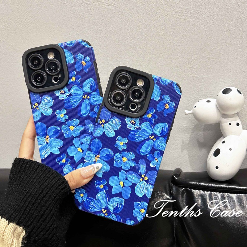 Kompatibel Untuk Iphone14 13 12 11 Pro Max X XR Xs Max7 8 Plus Se2020 Lukisan Cat Minyak Bunga Casing Ponsel Soft Back Cover