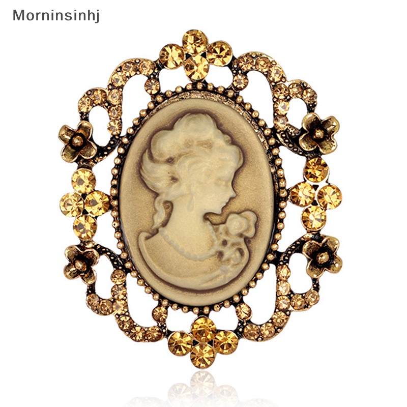 Mornin1 Vintage Cameo Victorian Style Kristal Pesta Pernikahan Wanita Liontin Bros Pin id