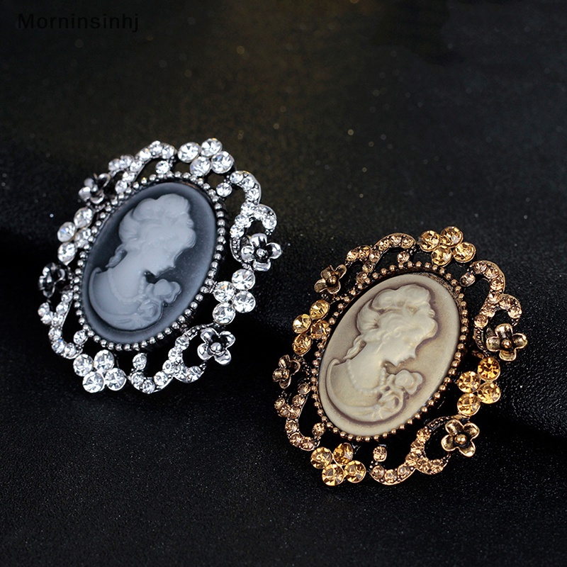 Mornin1 Vintage Cameo Victorian Style Kristal Pesta Pernikahan Wanita Liontin Bros Pin id