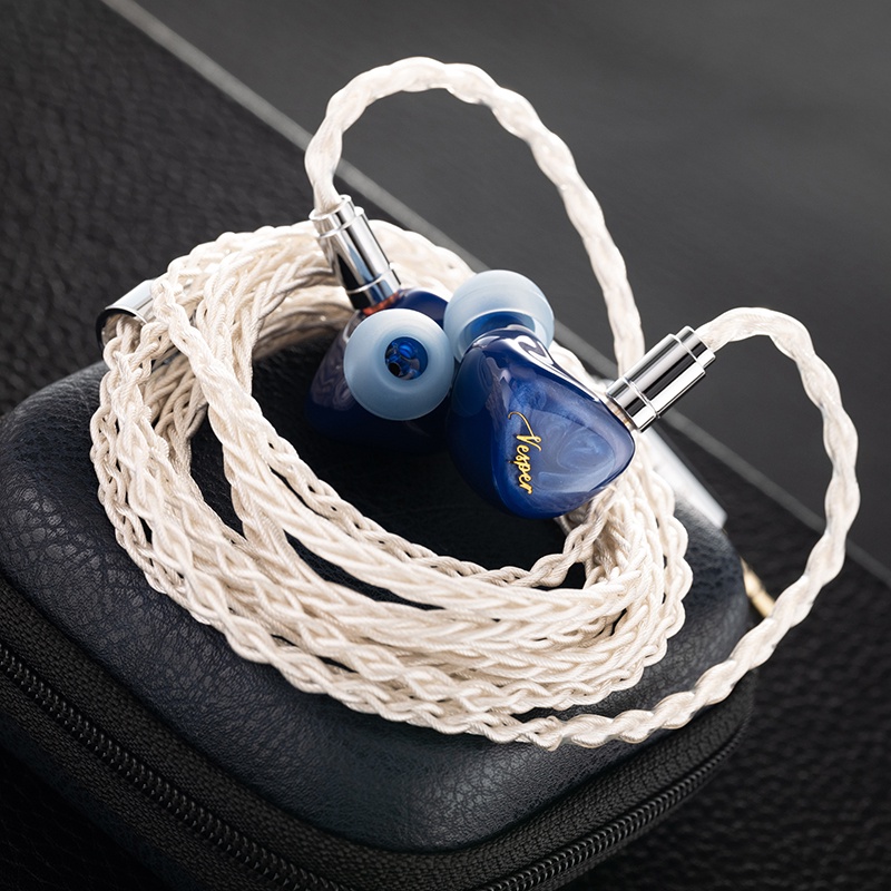 Qoa Vesper 2.5mm Plug Wired IEM 1DD 10mm+1BA Knowles Monitor Hybrid Music Earphone Tembaga Dengan Earbud Kabel HIFI Lapis Perak