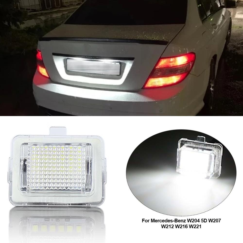 Openmall 1Pc 18LED Nomor Mobil Plat Lampu Lampu No Error Canbus 12V Putih Untuk Mercedes-Benz W204 5D W207 W212 W216 W221 G6T1