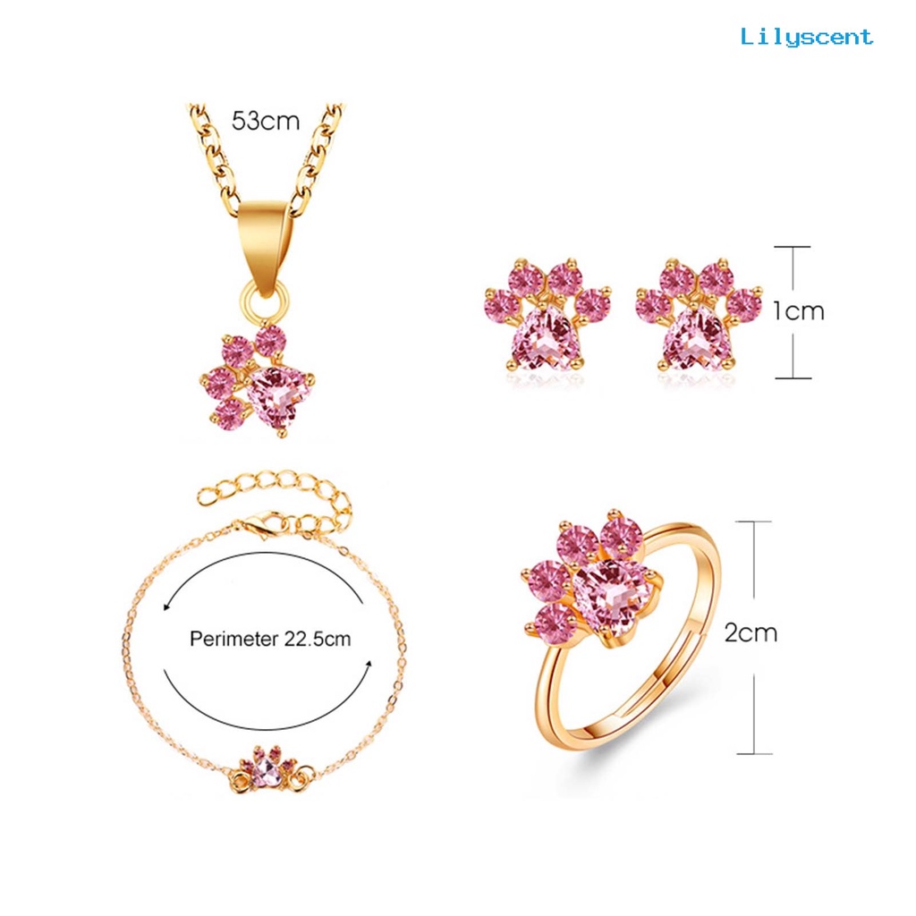 [LS]1 Set Anting Stud Pengerjaan Indah Anti-Alergi Alloy Hias Anting Kalung Gelang Cincin Untuk Pesta