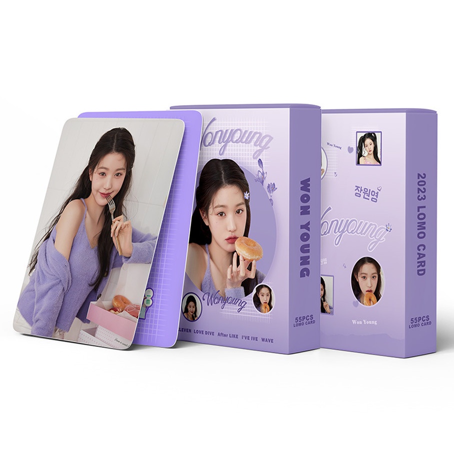 55pcs /box WONYOUNG IVE Photocards Album Kartu Lomo Kpop Solo Postcards