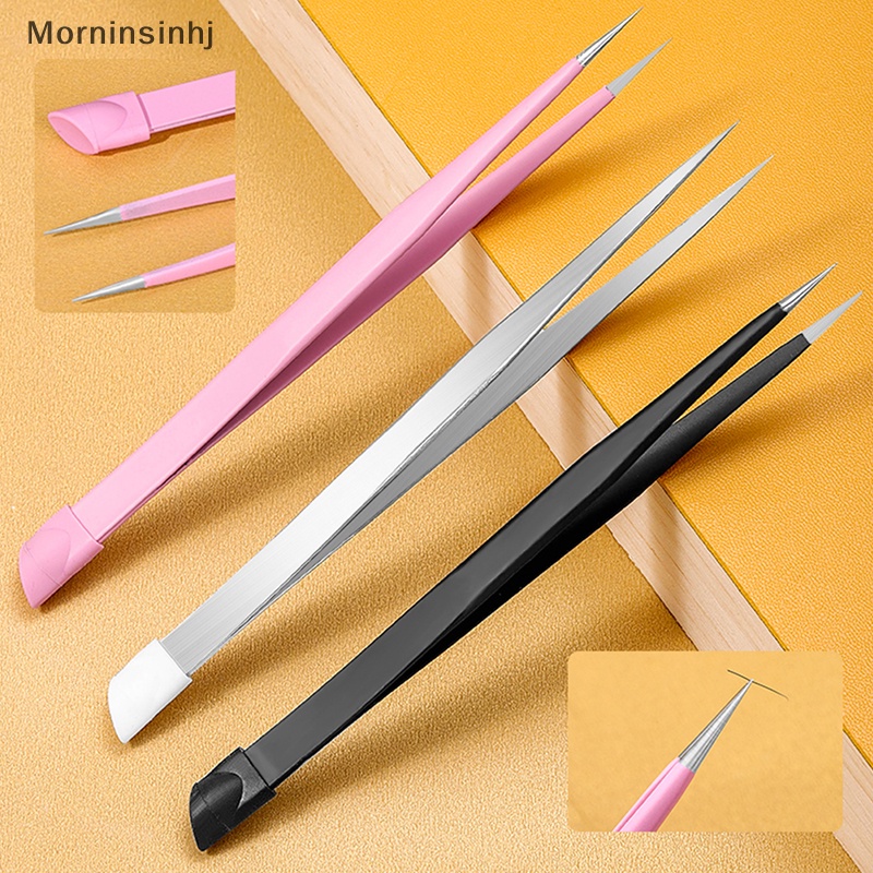 Mornin Pinset Kuku 3D Rhinestones Picker Nail Art Tools Dengan Kepala Penekan Silikon id