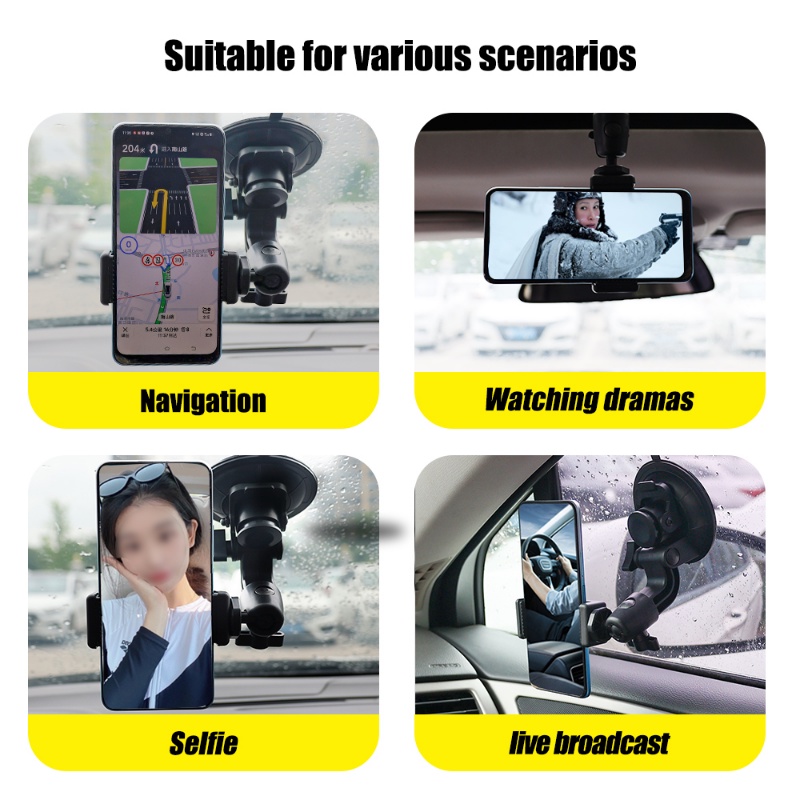 1pc Creative Suction Cup Detachable Car Mobile Phone Holder/Dudukan GPS Otomotif Dapat Diputar 360derajat/ Bracket Navigasi Kendaraan Universal