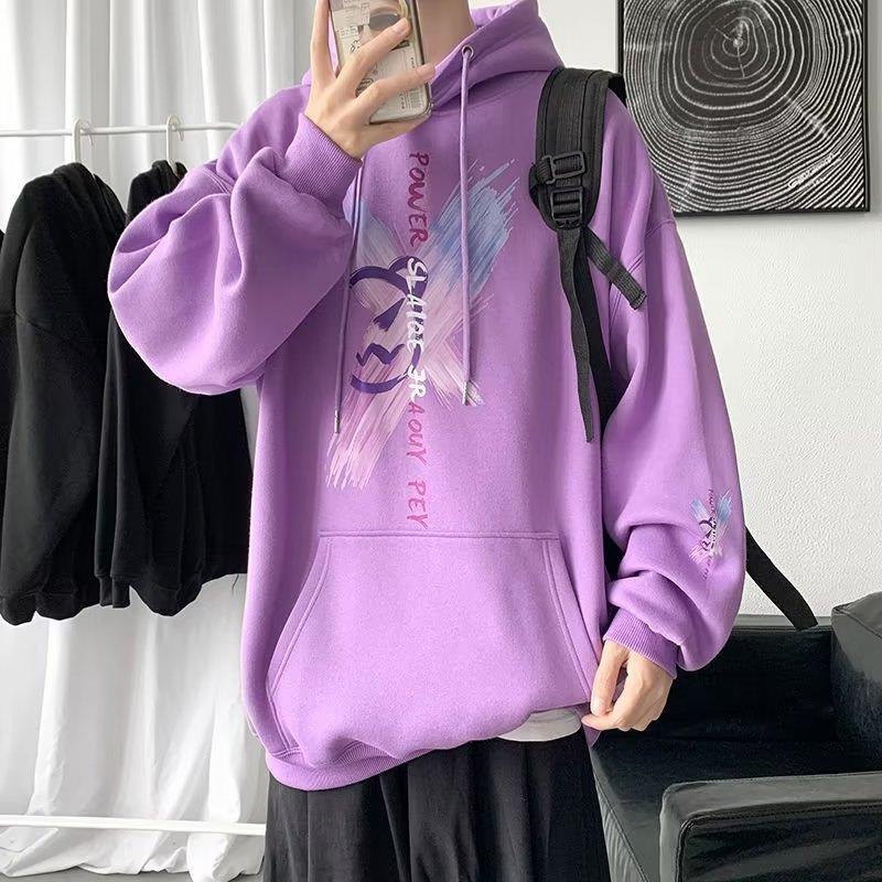 Promo Hoodie Pria Wanita Power Slaiqe Size M-XXXXXL Korean Fashion Style Unisex Hoodie Oversized Cute Graffiti Bear Printing Men's Long Sleeve Sweatshirt Trend Winter Hooded Sweater Black