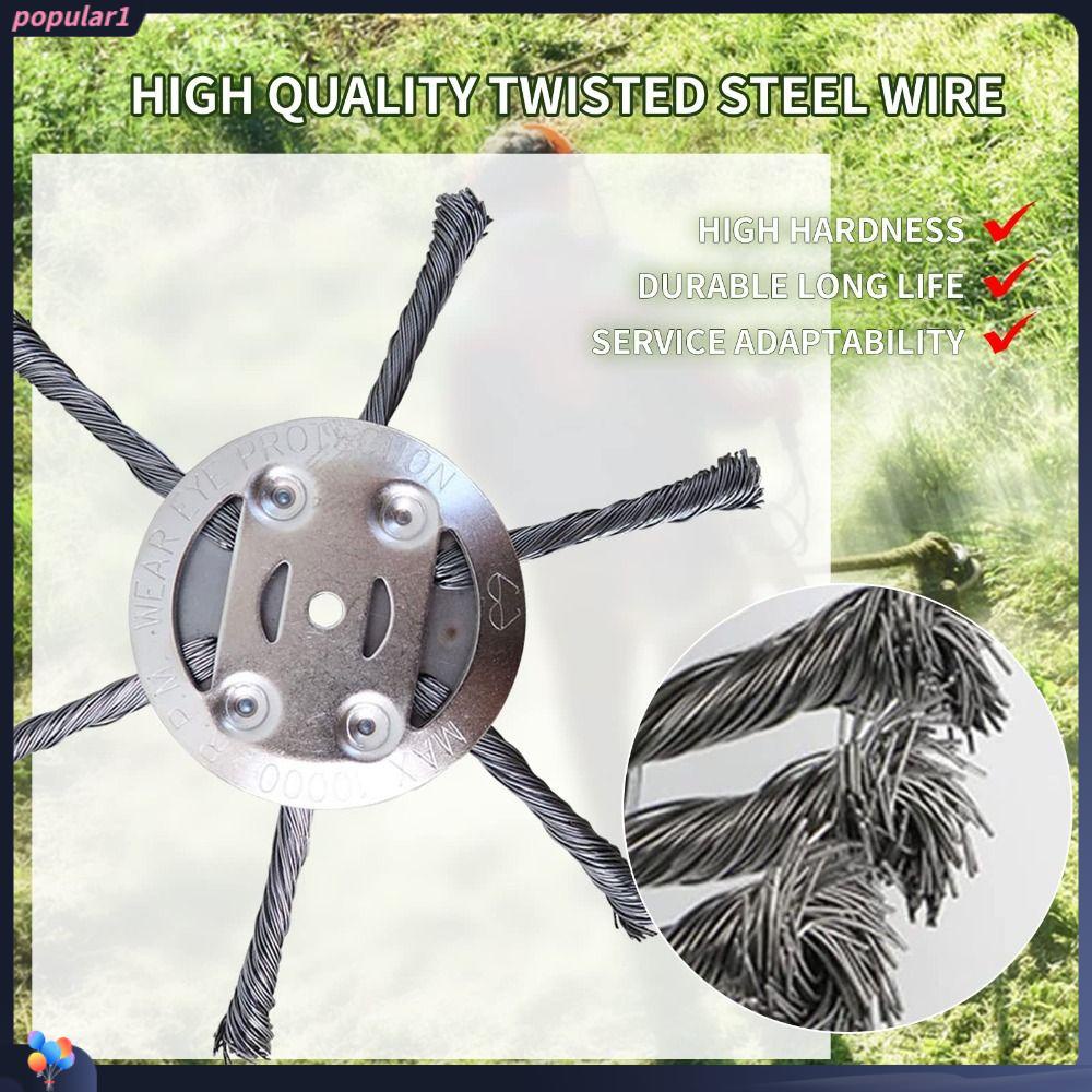 POPULAR Populer Kawat Baja Pemangkas Rumput Kepala Professional Weed Eater Blades Grass Trimmer Head Alat Potong Rumput Sikat Gulma Weed Brush Cutter