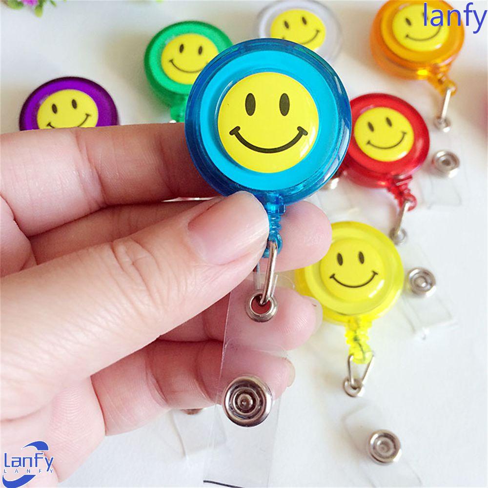 LANFY Reel Lencana Yang Dapat Ditarik Rumah Sakit Smile Chest Card ID Card Klip Kartu Kerja Perawat Badge Holder