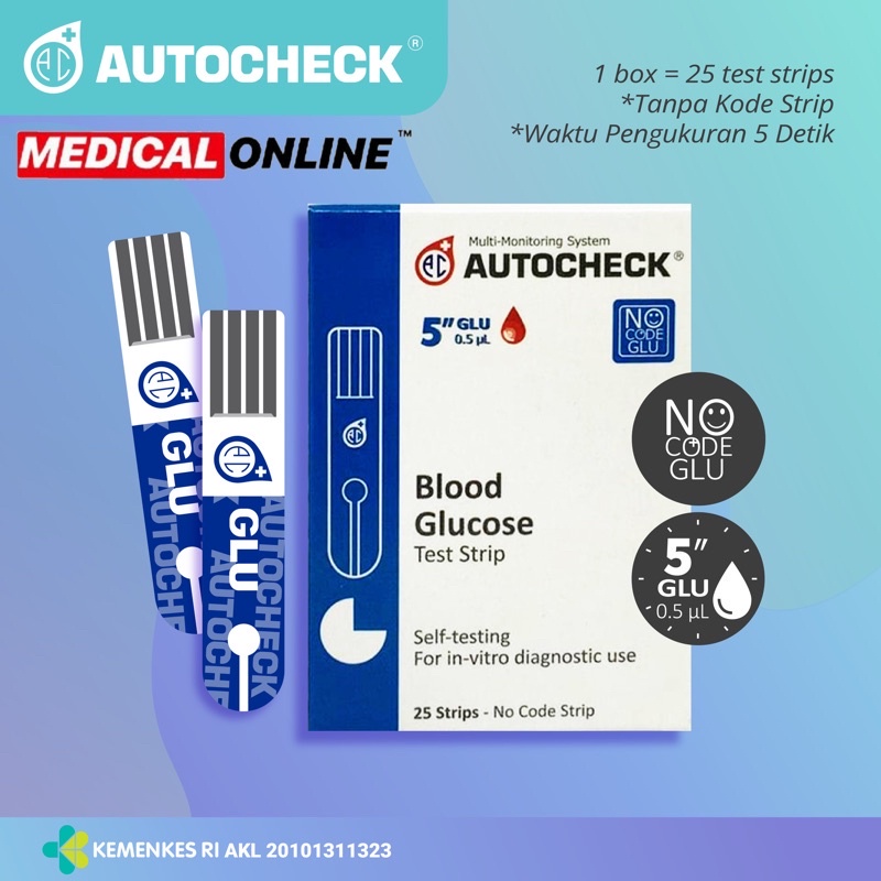 AUTOCHECK GULA DARAH AUTOCHECK GLUCOSE ISI 25 PER BOX MEDICAL ONLINE MEDICALONLINE