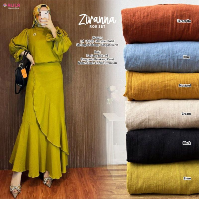 ZIVANNA ROK SET ORI ALILA | Linen Crinkle Premium