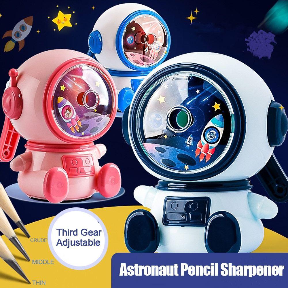 WONDER Pengasah Pensil Kantor Astronot /Rabbit Shaped Kartun Anti Lengket Timah Otomatis Masuk Timbal