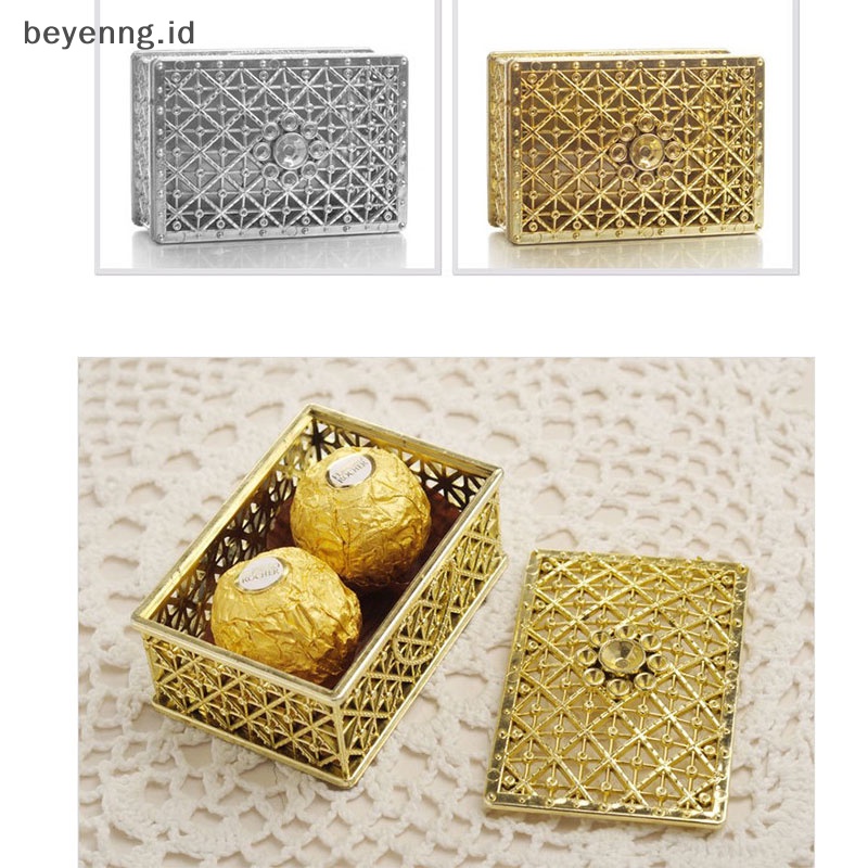 Beyen Mini Berongga Emas Foil Kue Candy Box Sovenir Pernikahan Hadiah Bayi Traktir Kotak Pesta ID